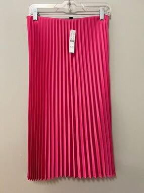 J. Crew  Pink Pleated pull on Maria Midi Skirt XS